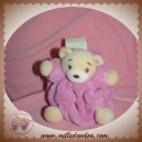 KALOO SOS DOUDOU OURS PLUME ROSE FUSHIA ACCROCHE TETINE 11 CM