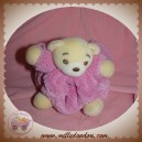 KALOO SOS DOUDOU OURS PLUME ROSE FUSHIA ACCROCHE TETINE 11 CM