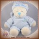 GIPSY SOS DOUDOU OURS BLANC HABIT BLEU LUNE BEAR SOS