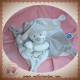 MOTS D'ENFANTS SOS DOUDOU OURS PLAT BLANC GRIS ETOILES SOS