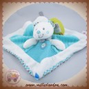 NICOTOY SOS DOUDOU OURS BLANC PLAT BLEU LAINE OISEAU ROND