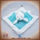 NICOTOY SOS DOUDOU OURS BLANC PLAT BLEU LAINE OISEAU ROND