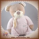 NICOTOY DOUDOU OURS TAUPE MARRON ROSE ECRU COUTURE SOS