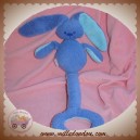 NATTOU SOS DOUDOU LAPIN BLEU VIOLET TURQUOISE HOCHET TROU