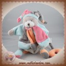 SOS DOUDOU ET COMPAGNIE OURS GRIS MARIONNETTE PECHE FRAISE ROSE dc2385