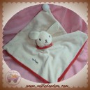 TIM POUCE SOS DOUDOU LAPIN ECRU PLAT ROUGE