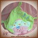 NICOTOY SOS DOUDOU MOUCHOIR PLAT POULE OISEAU VERT ROSE FLEUR