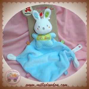 NICOTOY SOS DOUDOU LAPIN BLANC CAPE BLEU ETIQUETTES