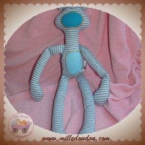 HEMA SOS DOUDOU GIRAFE RENNE TISSU RAYE GRIS