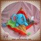 NICOTOY SOS DOUDOU ELEPHANT BLEU PLAT ROUGE ORANGE MARRON VERT