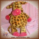 AJENA SOS DOUDOU GIRAFE TACHETE MARRON CORNES ROSE