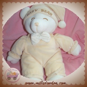 GIPSY DOUDOU OURS BLANC HABIT ECRU JAUNE BEAR SOS