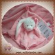 TEX SOS DOUDOU LAPIN BLANC CARRE ROSE FLEUR