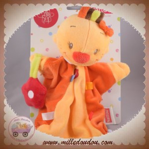 NATTOU SOS DOUDOU FILLE LILY MARIONNETTE JAUNE ORANGE FLEUR