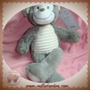 TEX SOS DOUDOU SINGE GRIS TAUPE BANDANA VENTRE GAUFFRE 40 CM