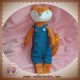 KIMBALOO SOS DOUDOU RENARD ORANGE SALOPETTE BLEU TRIANGLE