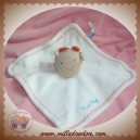 SUCRE D'ORGE DOUDOU GIRAFE BEIGE CORPS PLAT BLANC LISERET ORANGE SOS