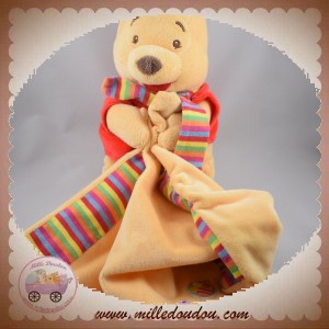 DISNEY SOS DOUDOU OURS WINNIE L'OURSON JAUNE PULL ROUGE MOUCHOIR ABEILLE ECHARPE RAYE SOS