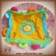 ALEX SOS DOUDOU PLAT MOUCHOIR BLEU ORANGE VERT LION