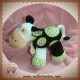 BABYNAT BABY NAT SOS DOUDOU VACHE HOCHET NOIR FLEUR TISSU VERT