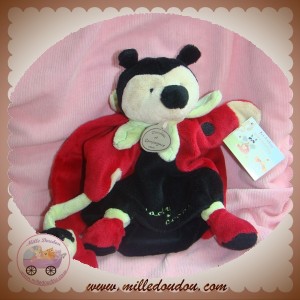 DOUDOU ET COMPAGNIE SOS COCCINELLE LADY COCCI MARIONNETTE ROUGE NOIR PELUCHE BEBE