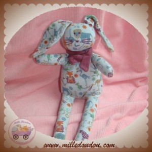 PETIT BATEAU SOS DOUDOU LAPIN BLEU ANIMAUX ECHARPE VIOLETTE