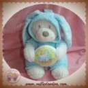 TEX SOS DOUDOU OURS BLANC DEGUISE LAPIN BLEU MUSICAL NICOTOY