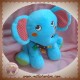 NICOTOY SOS DOUDOU ELEPHANT BLEU ASSIS BANDANA NOIR A POIS