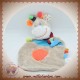 NICOTOY SOS DOUDOU GIRAFE GRIS PLAT ROND ORANGE ECHARPE