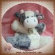 HISTOIRE D'OURS SOS DOUDOU VACHE MARIONNETTE PELUCHE BLANCHE GRISE SOS