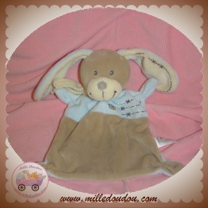 NICOTOY SOS DOUDOU LAPIN TAUPE PLAT BLEU CROIX