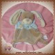 NICOTOY SOS DOUDOU LAPIN TAUPE PLAT BLEU CROIX