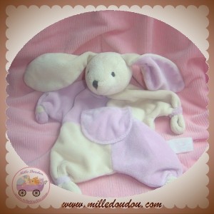 CMP SOS DOUDOU LAPIN CHIEN ECRU PLAT VIOLET ROSE RAYE POCHE