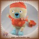 FNAC EVEIL ET JEUX SOS DOUDOU OURS ECOLIER CARTABLE POISSON MANTEAU ORANGE