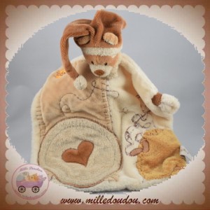 BABYNAT BABY NAT SOS DOUDOU OURS MARRON PLAT ECRU BEIGE