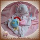 BEBEREVE SOS DOUDOU ELEPHANT PLAT ROSE OISEAU BLEU