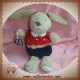 BABYSUN SOS DOUDOU LAPIN BEIGE HAUT ROUGE POIS OCEAN CLUB