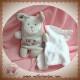 SUCRE D'ORGE SOS DOUDOU LAPIN GRIS ROUGE MOUCHOIR CAJOU COEUR ETOILES