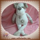 MAXITA SOS DOUDOU CHIEN BLANC GRIS RAYE FLEUR