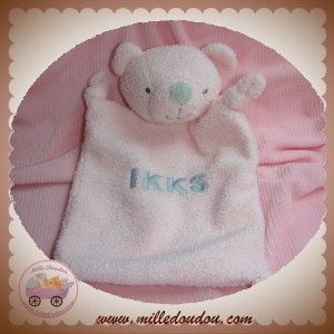 IKKS DOUDOU OURS PLAT ROSE MARQUE GRIS SOS