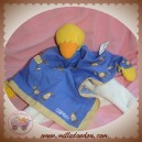 ESPRIT SOS DOUDOU CANARD JAUNE PLAT TISSU BLEU CHEVAL