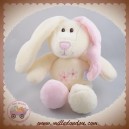 GIPSY SOS DOUDOU LAPIN ECRU FLEUR ROSE HOCHET