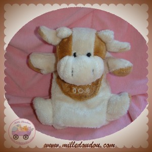 HISTOIRE D'OURS SOS DOUDOU VACHE MARIONNETTE ECRU MARRON