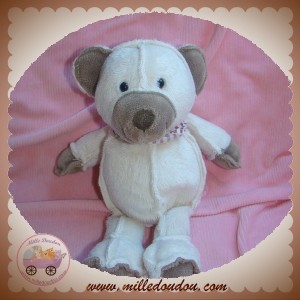 ENESCO SOS DOUDOU OURS ECRU MARRON BANDANA