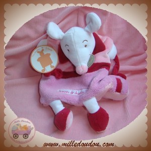 DOUDOU ET COMPAGNIE SOS SOURIS GRAINE DE DOUDOU ROSE PLAT MARIONNETTE HOCHET CADEAU