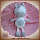 LUMINOU SOS DOUDOU LICORNE BLANCHE RAYE ROSE GRIS