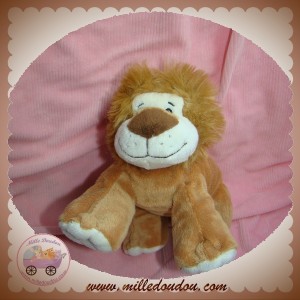 NATURE PLANET SOS  DOUDOU LION ALLONGE MARRON