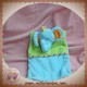 NICOTOY SOS DOUDOU ELEPHANT PLAT VERT BLEU VELOURS