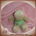 NOUKIE'S DOUDOU HIPPOPOTAME HIPPOUM BEIGE VERT 15 cm SOS