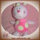 LUMINOU SOS DOUDOU PAPILLON ROSE ROND BLANC 22 CM